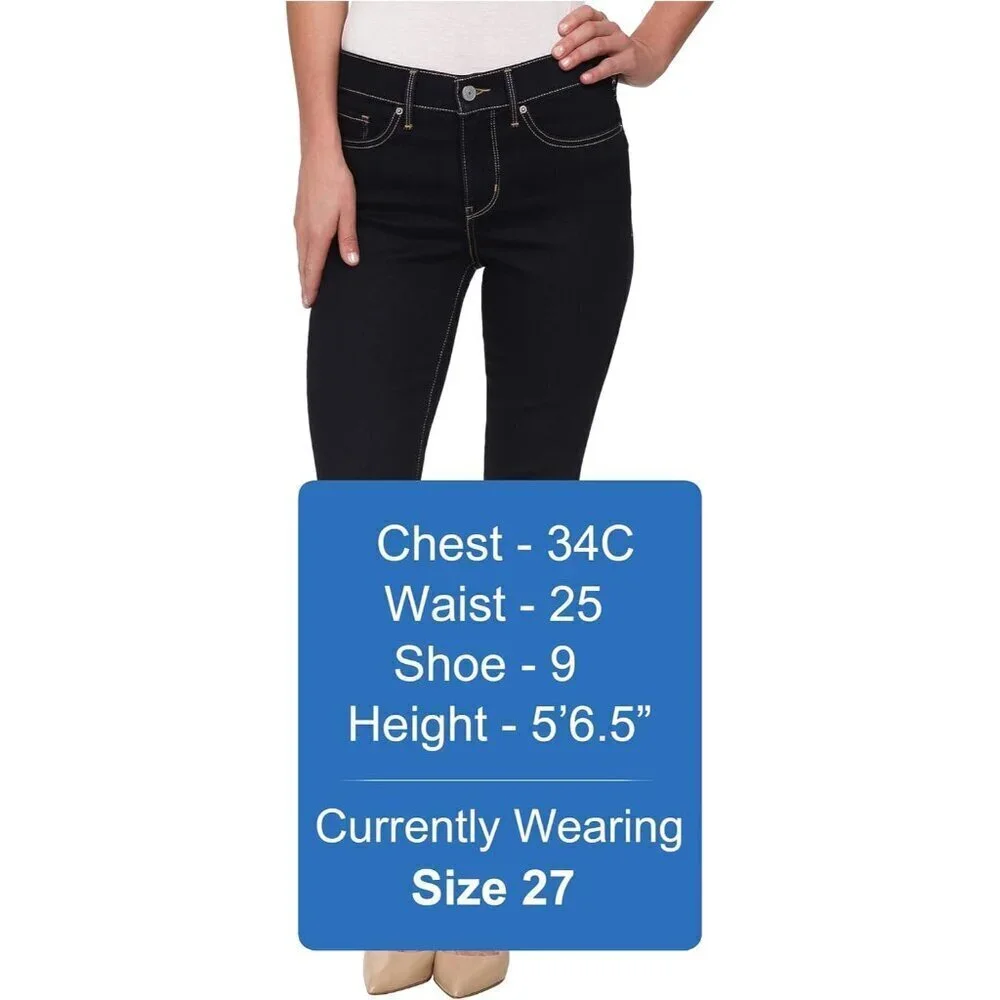 Womens Skinny Jeans Cotton Blend High-Waisted Tummy Control Classic Fit